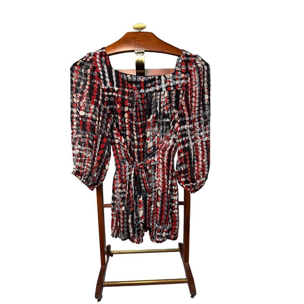 Sheer Abstract Blouse ~ Studio 1940 ~ Small ~ EUC